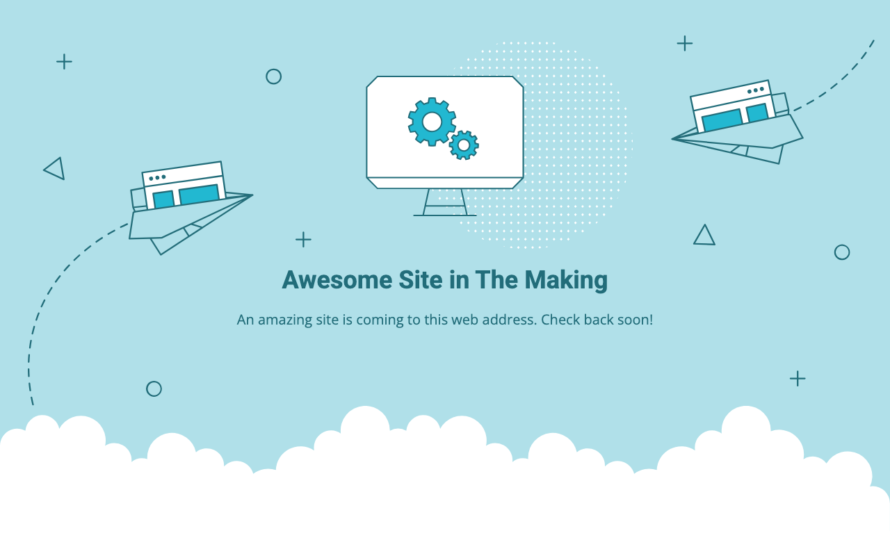 ViewPure.com homepage in May 2026 showing 'Awesome Site in The Making' under-construction placeholder