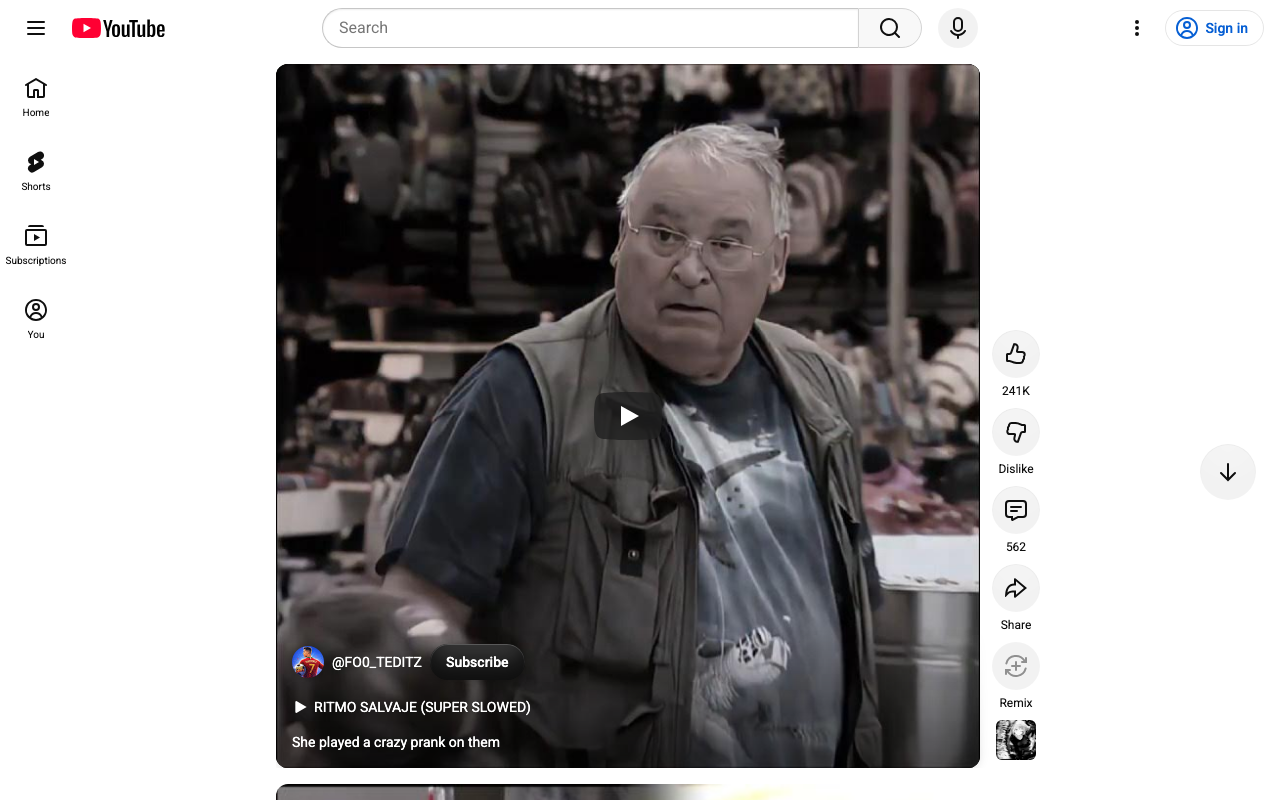 YouTube Shorts feed — the vertical scroll format with no preview and no approval